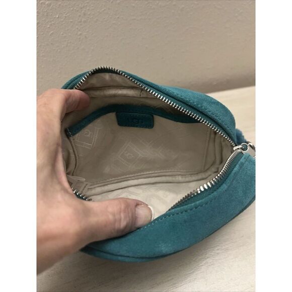 UGG Janey II Suede & Shearling Green Crossbody Bag purse - Picture 5 of 13